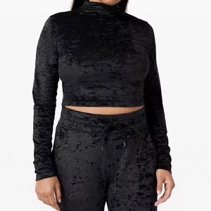 Lululemon Crushed Velvet Long-Sleeve Crop Top